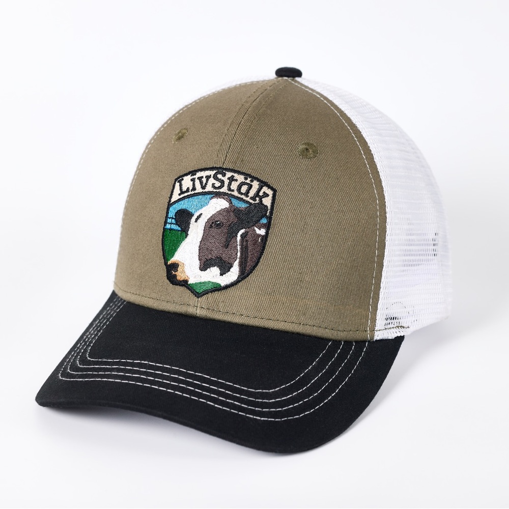 LIVSTAK TRUCKER HAT, COW DESIGN, ADJUSTABLE SNAPBACK, FASHION CAP,  V1LVK03
